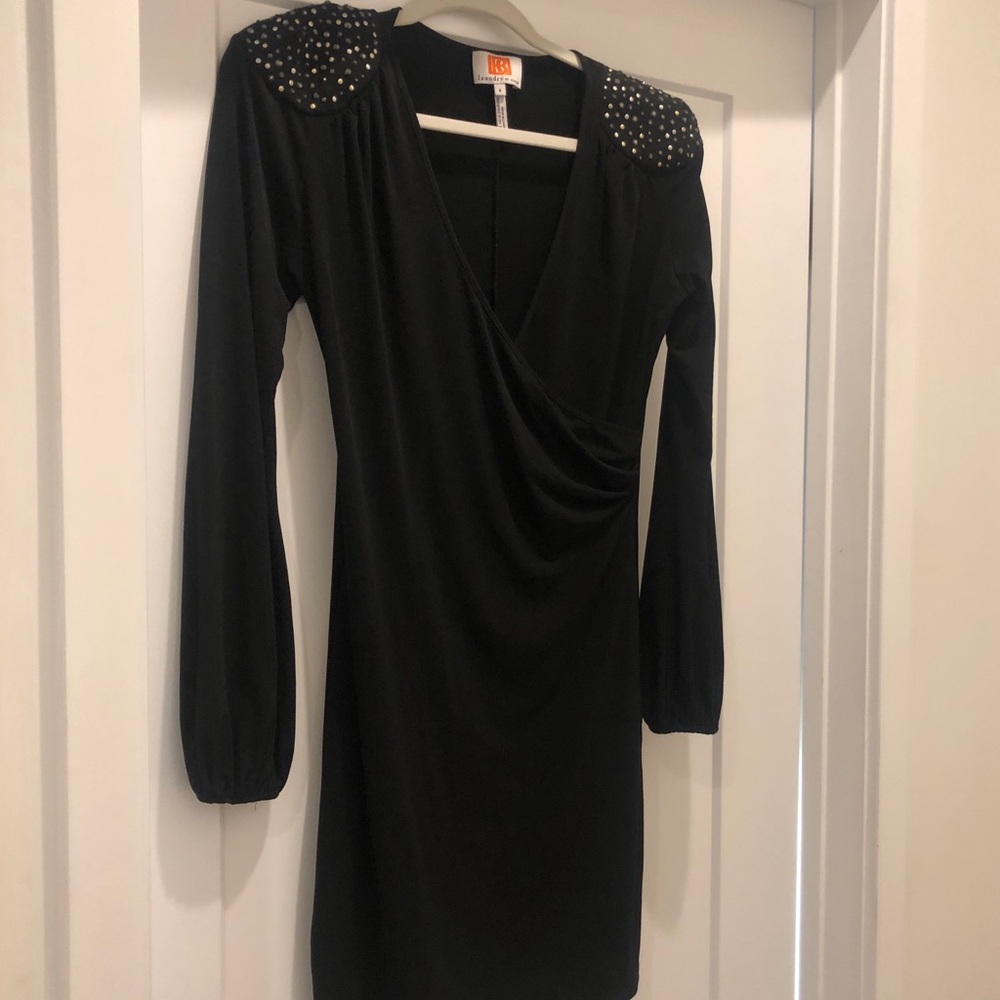 Laundry By Design Little Black Dress w Metallic